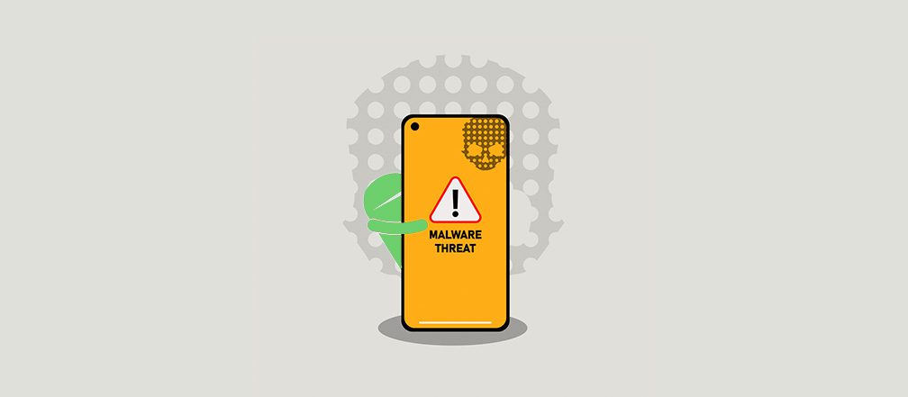 A graphic of mobile antivirus software on an Android phone.
